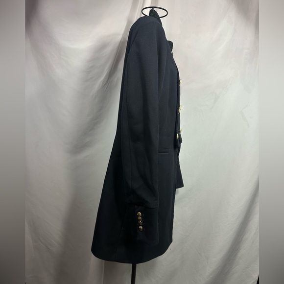 zara navy blue double breasted military jacket size L - Picture 8 of 11